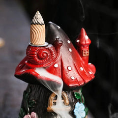 Mushroom House Incense Burner