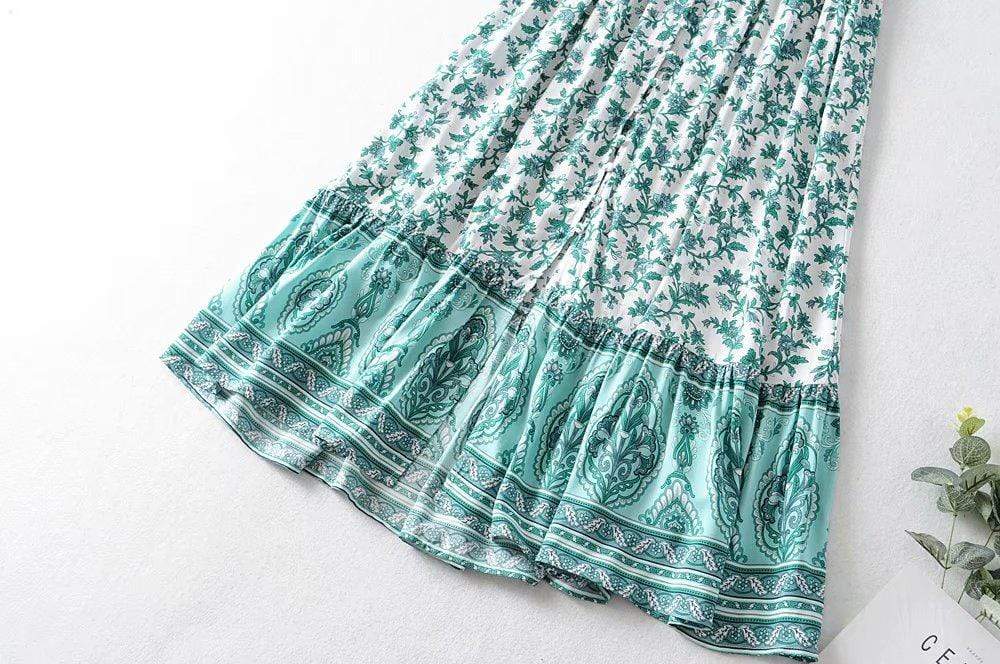 Jasmine Green Floral Maxi Dress