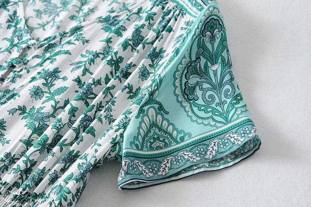 Jasmine Green Floral Maxi Dress