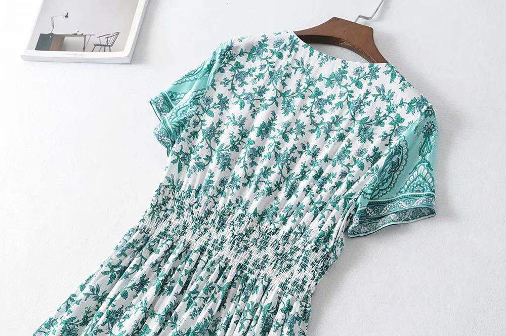 Jasmine Green Floral Maxi Dress