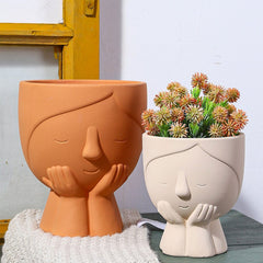 Little Girl Portrait Flower Pot