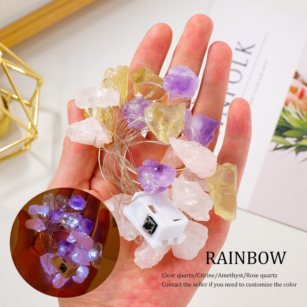 Natural Quartz Crystals String Lights