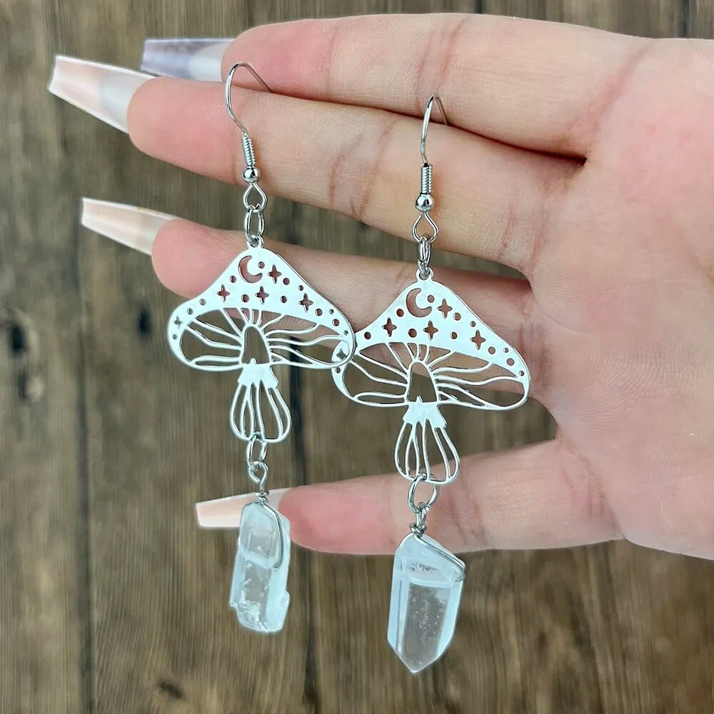 Mystical Mushroom Drop Earrings