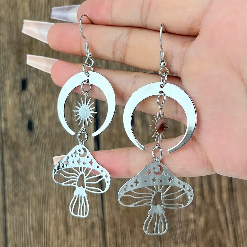 Mystical Mushroom Drop Earrings