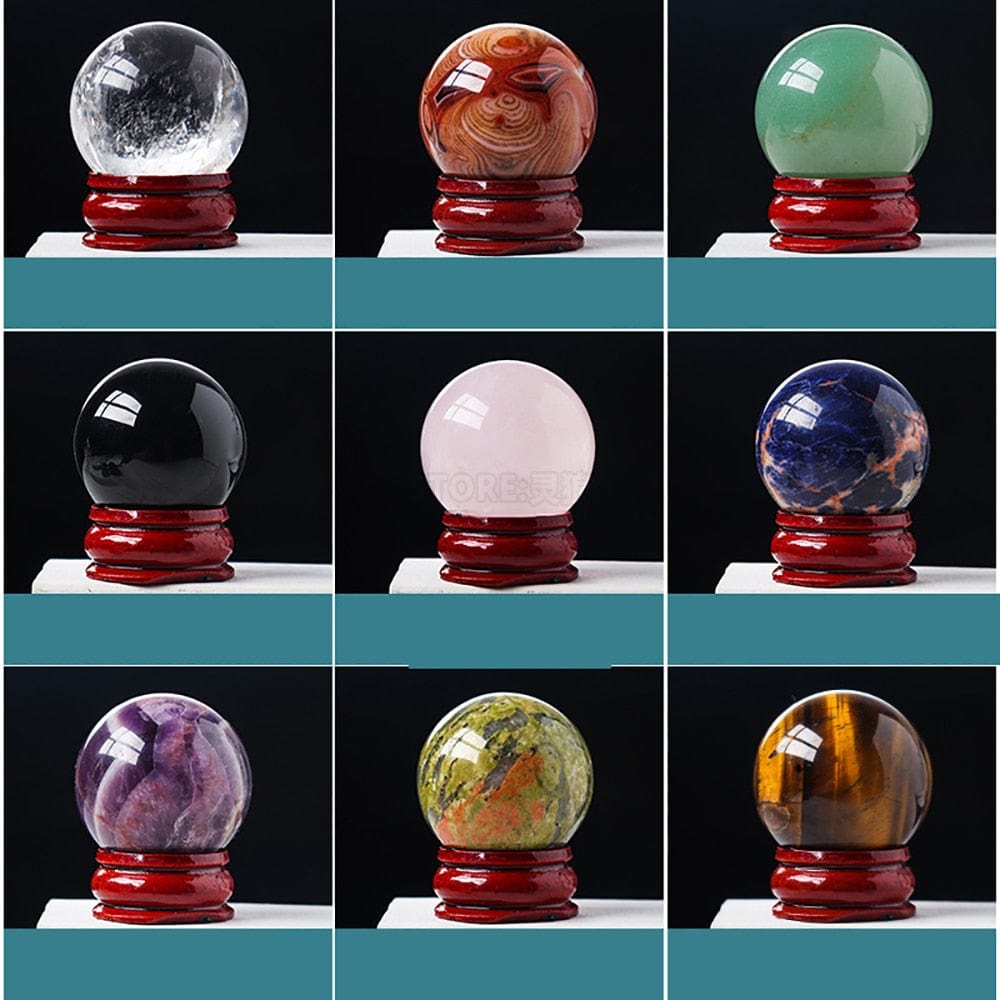 Natural Crystal Ball Gift Box Set