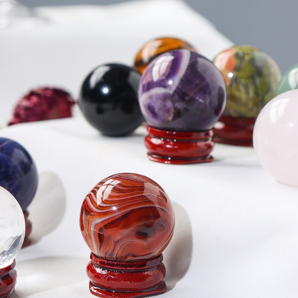 Natural Crystal Ball Gift Box Set