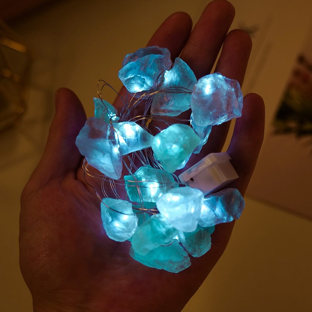 Natural Quartz Crystals String Lights