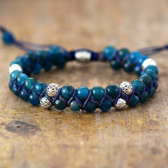 Blue Apatite Braided Bracelet