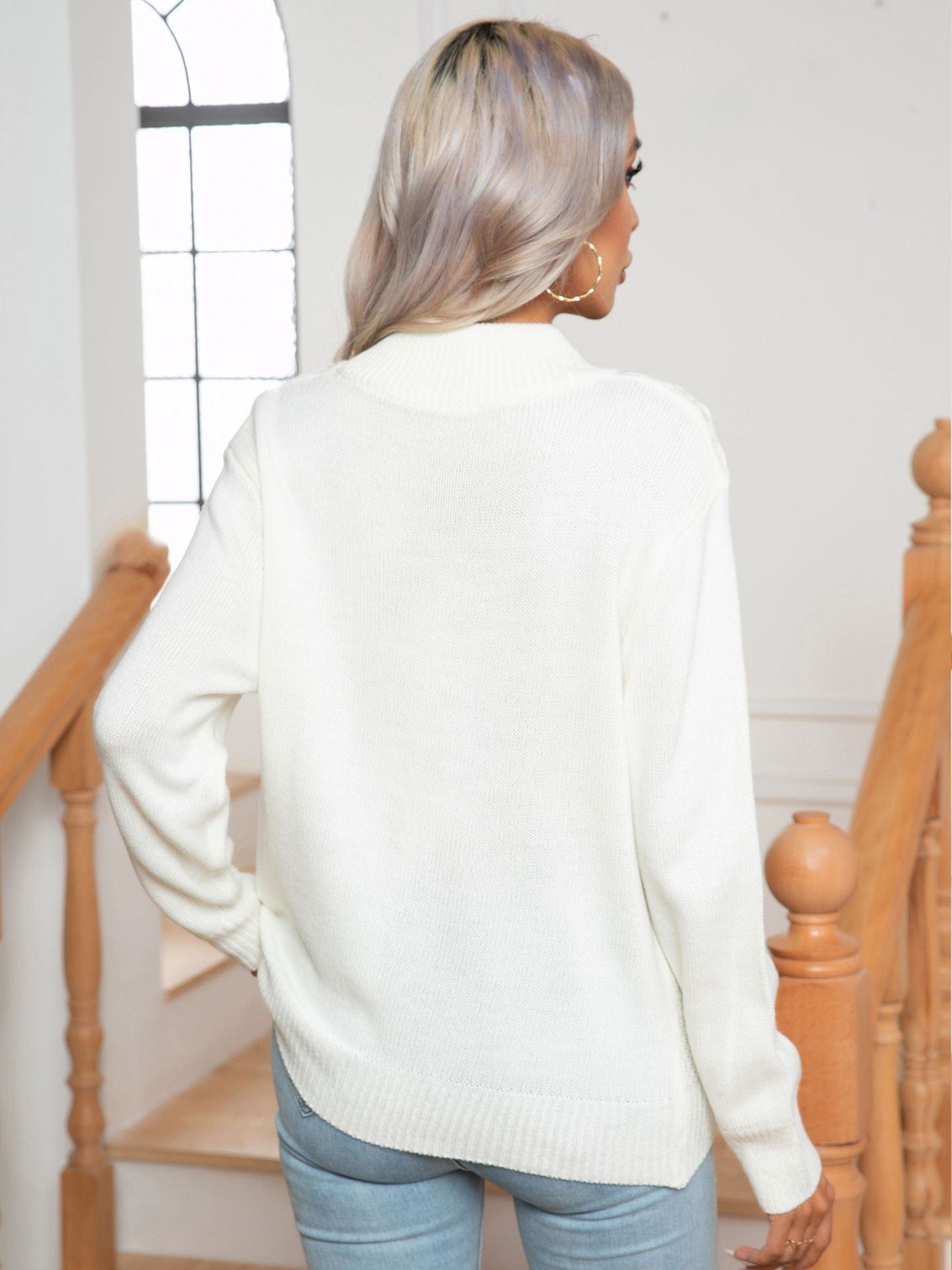 Peony Diamond Pattern Sweater