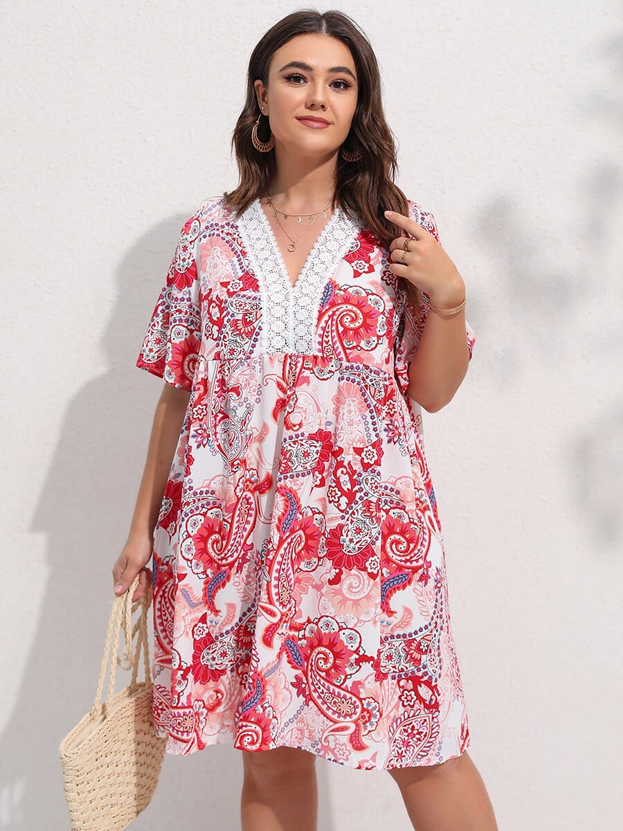 Plus Size Kissa Paisley Midi Dress
