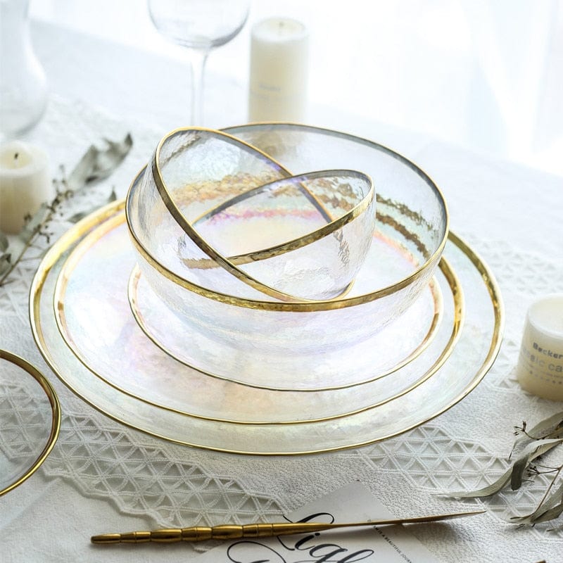Rainbow Glass Dinner Tableware Set