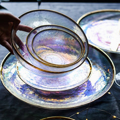Rainbow Glass Dinner Tableware Set