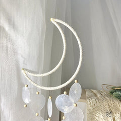 Rattan Moon Wind Chime With Natural Capiz Shells
