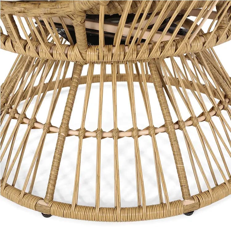 Swivel Egg Rattan Outdoor Chair with Cushion