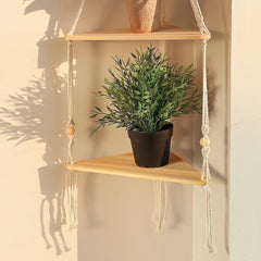 Triangle Macrame Wall Shelf