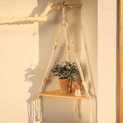 Triangle Macrame Wall Shelf