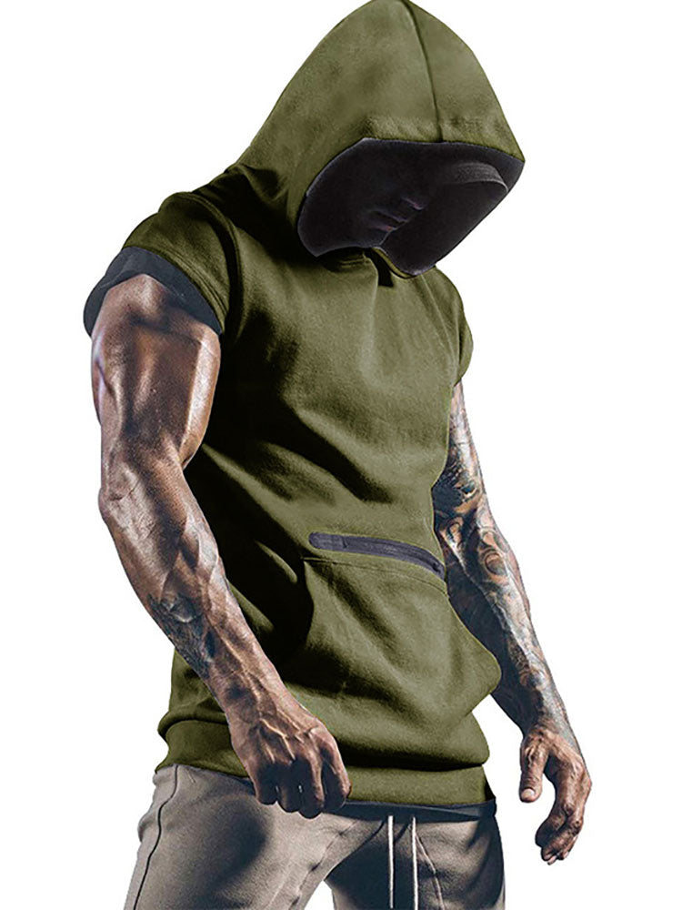 Mens Short Sleeve Hooded Pullovers