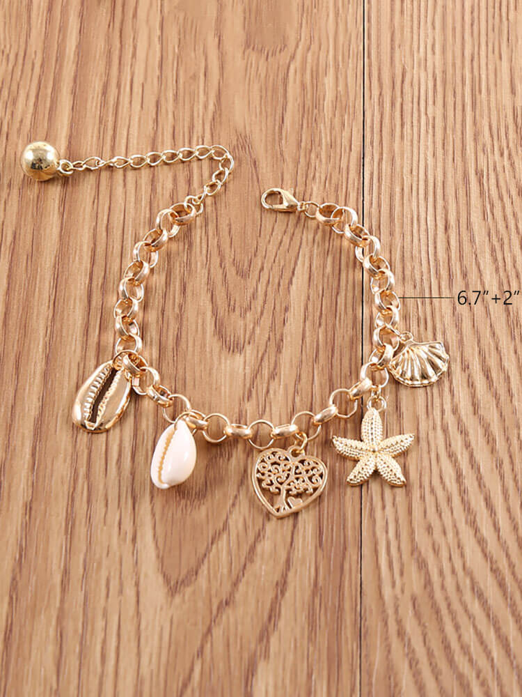 Shell Starfish Scallop Heart Bracelet