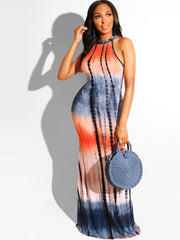 Sleeveless Print Maxi Dresses