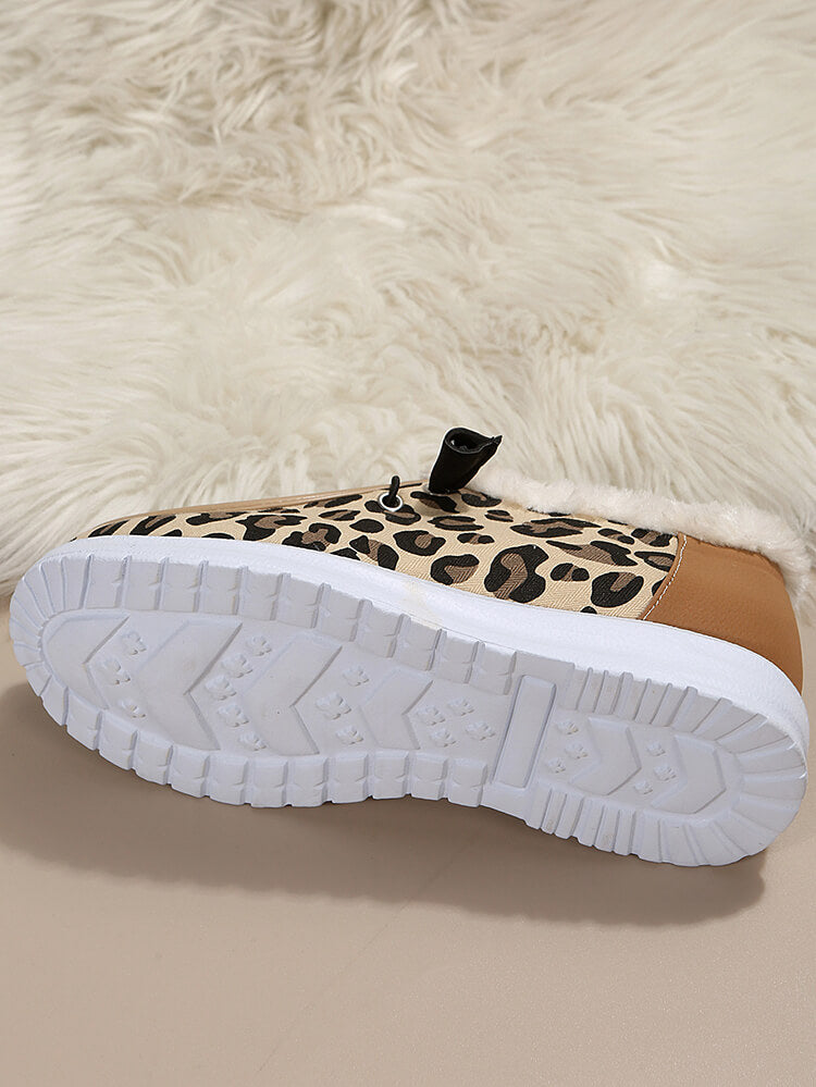 Leopard Slip-On Flat Warm Durable Shoes