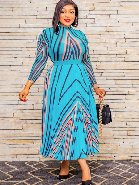Elira | Soft Pleated Long-Sleeve Maxi Dress main image 0