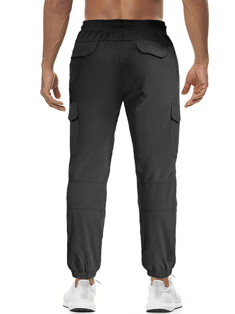 Mens Drawstring Elastic Waist Long Pants