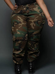 Plus Size Camouflage Print Long Pants