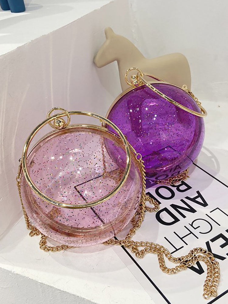 Transparent Sequins Luxury Ball Handbag