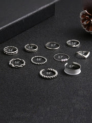 Ten Piece Twist Pearl Rings Sets