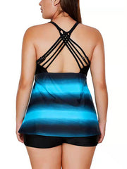 Plus Size Two Piece Sleeveless Swimsuit