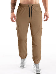 Mens Drawstring Elastic Waist Long Pants