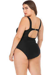 Plus Size Backless Hollow Out Swimsuit