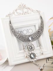 Rhinestone Pendant Chunky Necklace