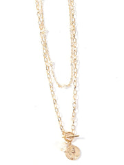 Pearl Coin Penadant Chain Necklace