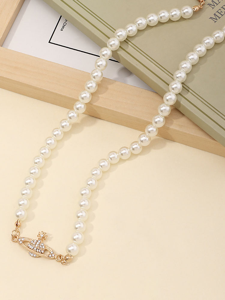 Planet Pendant Pearl Necklaces