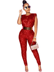 Sequins Sleeveless Bodycon Jumpsuits