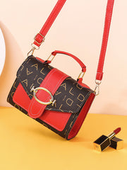 Letter Print Color Block Crossbody Bag