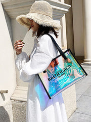 Transparent Laser Beach Tote Bag