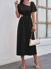 Short Sleeve Cut Out High Waist Maxi Dresses