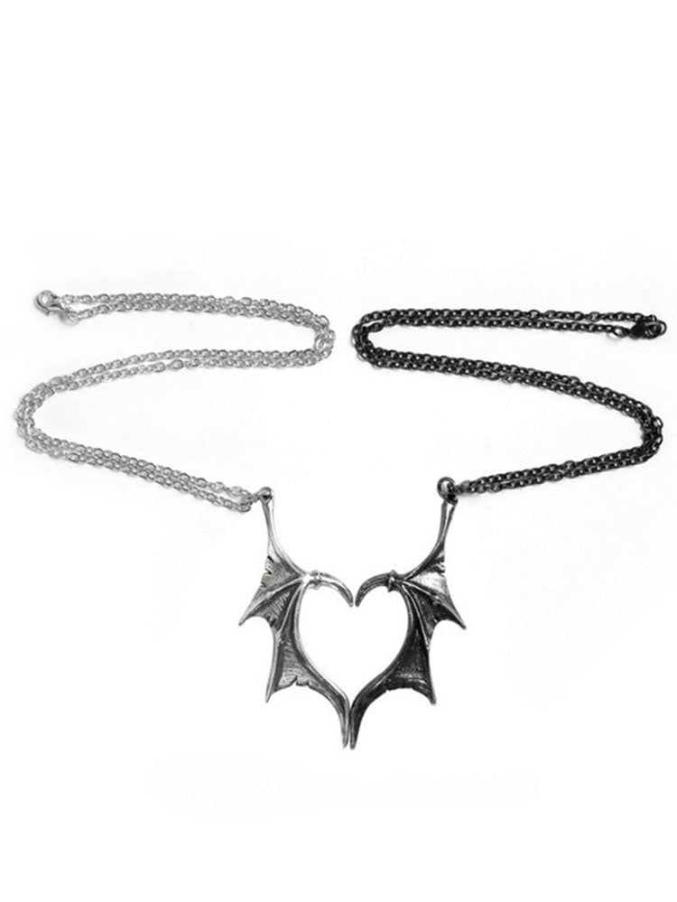 Couple Bat Pendant Chain Necklaces