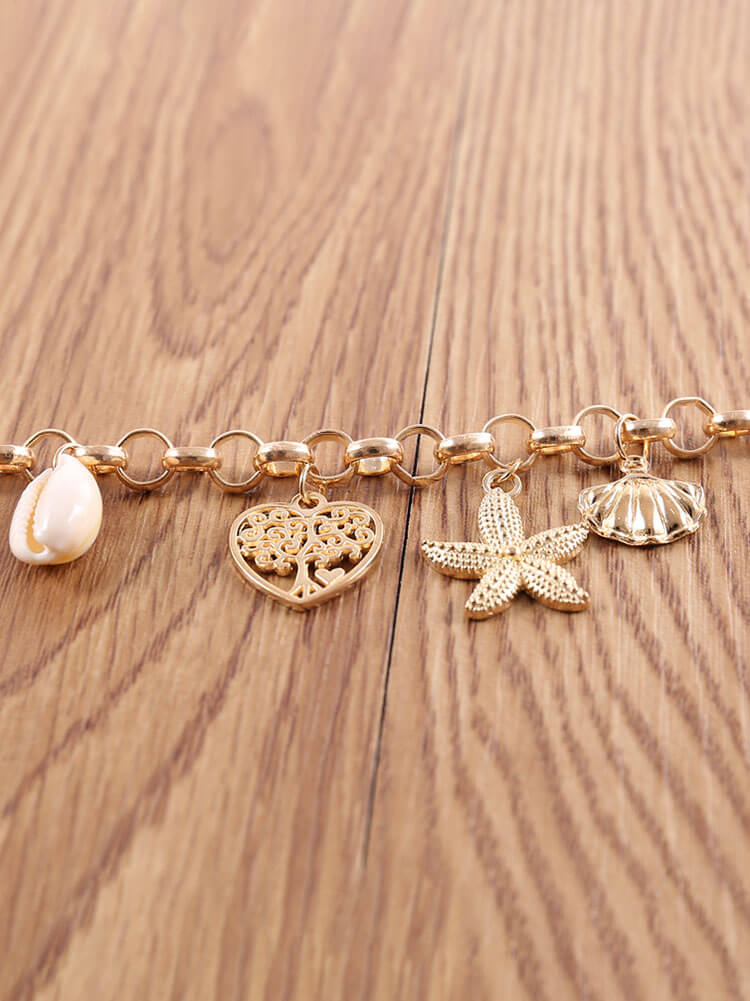 Shell Starfish Scallop Heart Bracelet