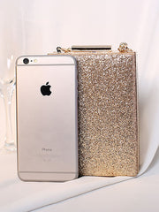 Rhinestone Glitter Chain Cuboid Handbag