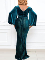 Plus Size Long Sleeves Maxi Dresses