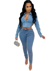 Denim Criss Cross Lace Up Bodycon Skinny Pants