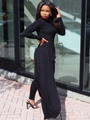 Two Piece Long Sleeve Asymmetrical Tops & Bodycon Pants