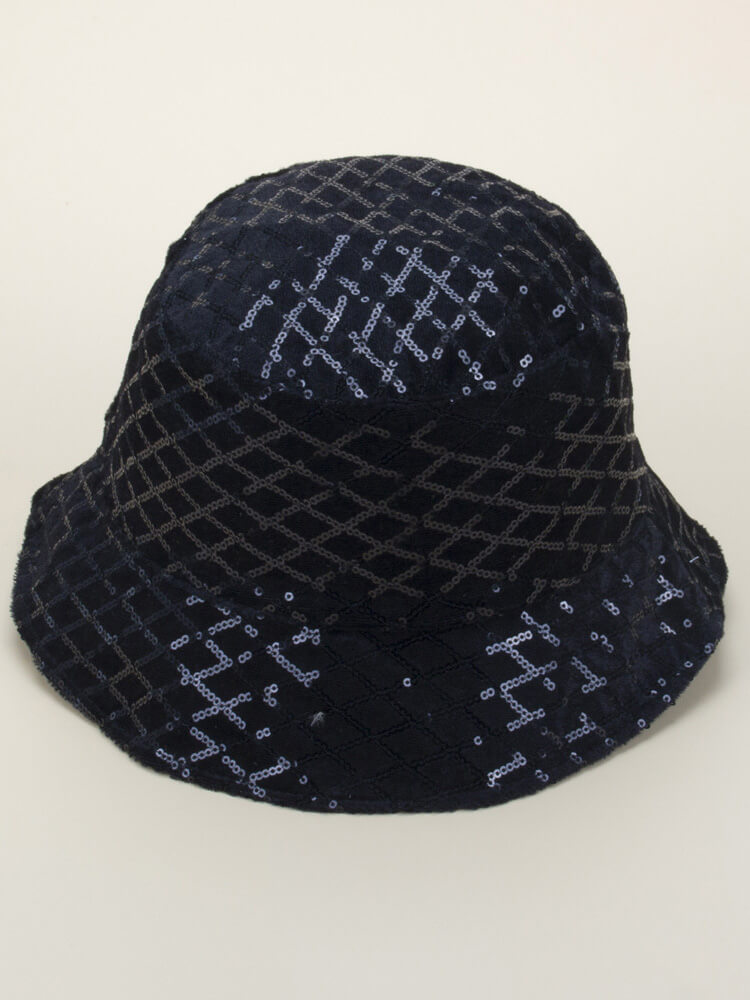 Reversible Diamond Shape Pattern Sequin Bucket Hat