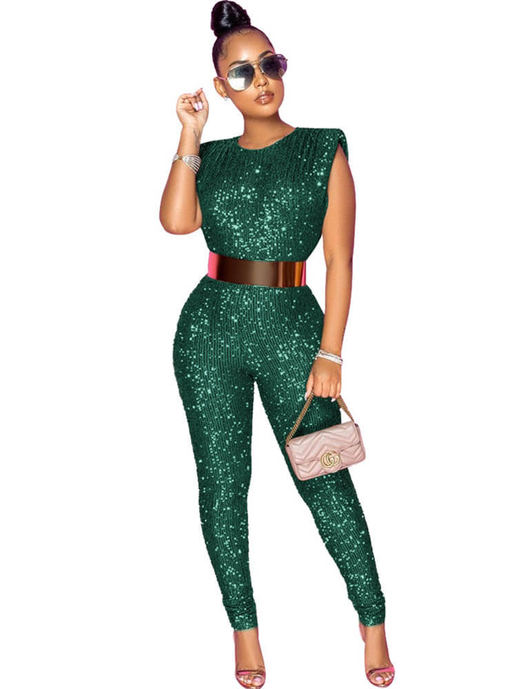 Sequins Sleeveless Bodycon Jumpsuits