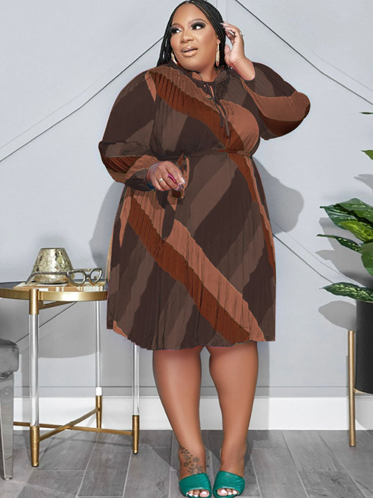 Plus Size Colorful Belted Maxi Dresses