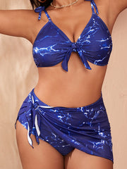 Three Piece Cover-Up Skirt Plus Size Swimsuit