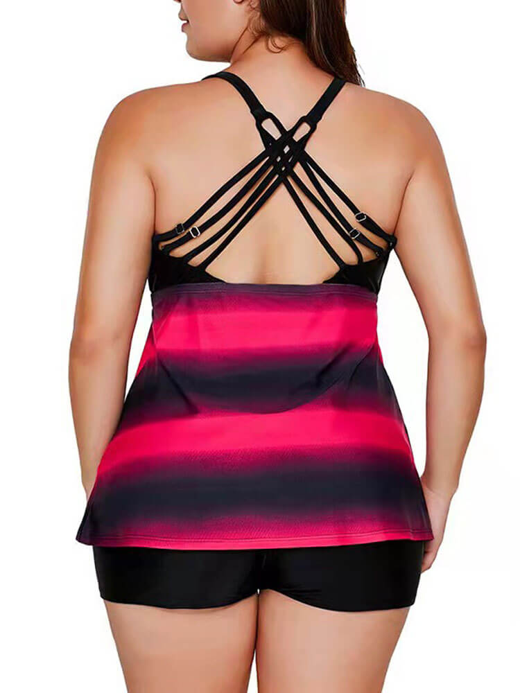 Plus Size Two Piece Sleeveless Swimsuit